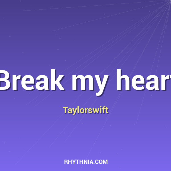 Artwork for Break my heart